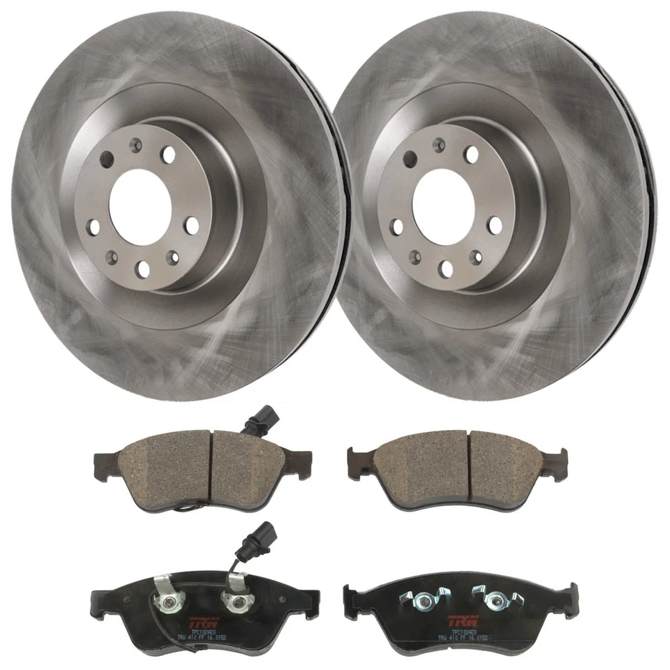 KIT-070624-53 TRW Kit de discos de freno y pastillas Juego de 2 ruedas delanteras para VW Phaeton Audi Foto 1 de 4