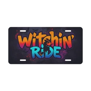 "Witchin' Ride" Halloween Vanity License Plate Car Truck Accessory - Picture 1 of 2