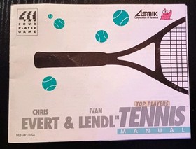 TOP PLAYERS' TENNIS Instruction Manual   No Game   NES Nintendo