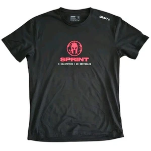 Spartan 5k Sprint Finisher Shirt Mens Large Black Short Sleeve - Picture 1 of 4