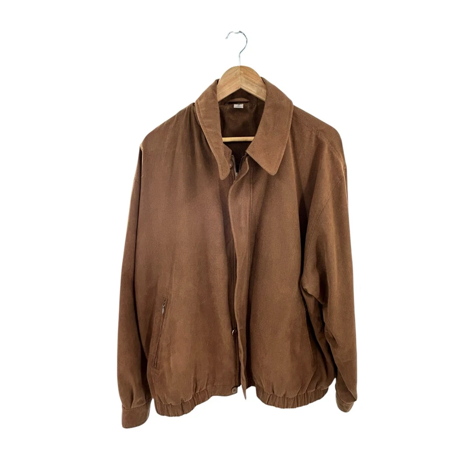 Chaqueta con cremallera Millennium 2000 marrón de gamuza polivinílica para hombre - talla 1X regular Foto 1 de 4