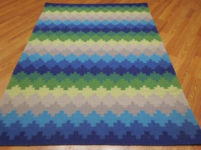 СОВРЕМЕННЫЙ КОВЕР ANATOLIA ПЛОСКОГО ПЛЕТЕНИЯ КИЛИМ ГЕОМАТРИЧЕСКИЙ ДИЗАЙН 4,7x6,6 - Изображение 1 из 4