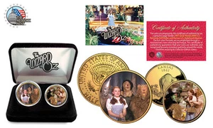 THE WIZARD OF OZ 24K Gold USA 2 Coin Set Half Dollar Quarter Certified Gift Box - Picture 1 of 1