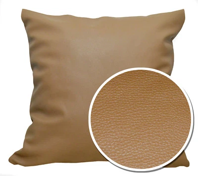 Pb310a Tan/Khaki Faux Leather Skin Soft PU Cushion Cover/Pillow Case*Custom Size - Image 1 of 4