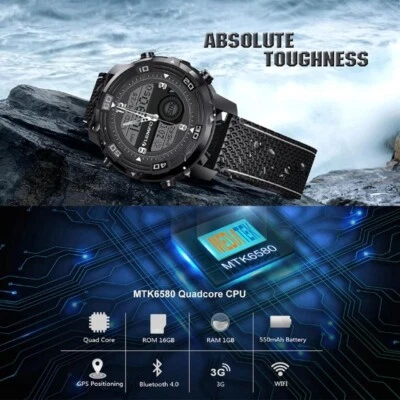 LEMFO LEM6 3G 1GB + 16GB GPS WIFI Bluetooth шагомер компас сердце IP67, новый - Изображение 1 из 4