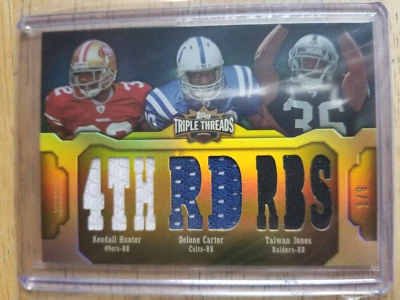 2011 SSP Triple Threads Relic Combos Gold D Carter - K Hunter - T Jones  1/9 - Image 1 of 2