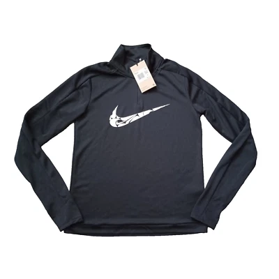 Nike 1/4 Cremallera Correr Pullover Mujer XS Negro Manga Larga Camisa DRI-FIT NUEVO CON ETIQUETAS Foto 1 de 4