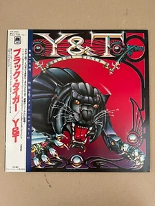 Y&T - BLACK TIGER - JAPAN VINYL LP OBI AMP-28055 Sticker - Picture 1 of 12