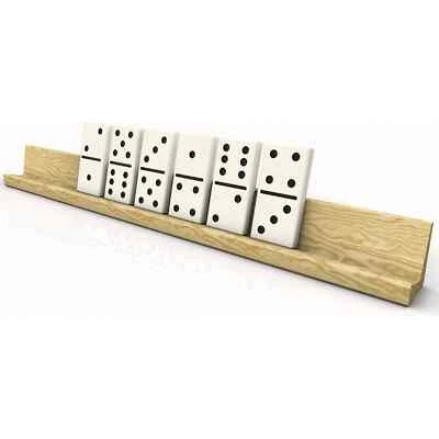 4x Wooden Dominoes Holder Organiser Tray Stand Mexican Train Mahjong - Image 1 of 2