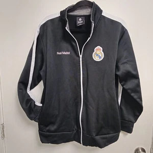 Real Madrid C.F. 100% Madridista Track Zip Up Mens Large Black - Picture 1 of 14