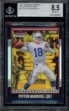 2001 Bowman Chrome 367 Peyton Manning Gold Refractor /99 BGS 8.5 Colts