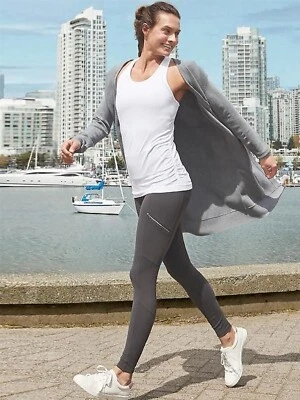 Athleta Cintura Alta Metro Drifter Apertado Cinza Ônix Escuro Novo com etiquetas $79 P Pequeno - Imagem 1 de 4
