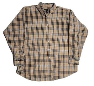 Vintage Burberry Plaid Button Down Shirt Mens XL Long Sleeve