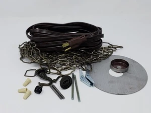 LESLIE LOCKE - DFS-1 Ceiling Fan Swag Lamp Canopy Chandelier Kit 20" 18 AWG Cord - Picture 1 of 7