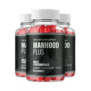 3-Pack Manhood Plus Gummies - Support for Mens Energy & Vitality - 180 Gummies - Picture 1 of 5
