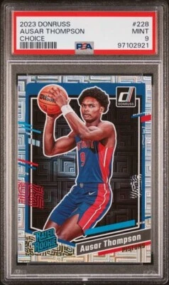 2023 Donruss Rated Rookie #228 Ausar Thompson Choice RC PSA 9 Pistons Rookie - Image 1 of 2