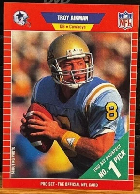 Juego profesional 1989 - Troy Aikman #490 (RC) - No. 1 Pick - Pack Tirado Foto 1 de 2