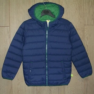 White Stuff Boys Blue Green Puffer Hooded Jacket Coat Age 7-8 128cm - Picture 1 of 4