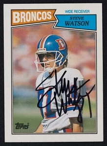 Steve Watson Signed 1987 Topps Football Card #35 Broncos Auto - Picture 1 of 2