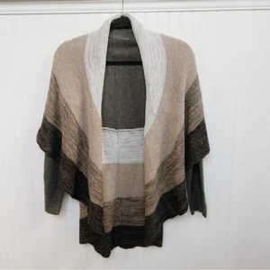 Charter Club NWT Multi Brown & Cream Stripe Open Front Cardigan Sweater Size 1X - Picture 1 of 4
