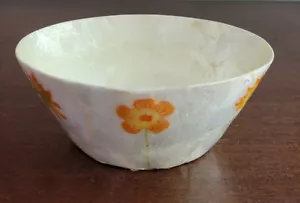 Tazón de plato Capiz Shell pintado hecho a mano ZODAX Filipinas floral perlado - Imagen 1 de 7