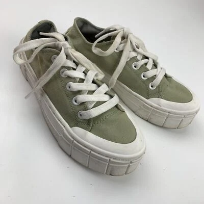 Mad Love Platform Sneakers Womens Size 7 Green White - Image 1 of 4