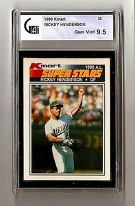 Rickey Henderson Oakland A's 1990 Kmart Super Stars #23 GAI Gem Mint 9.5 HOF