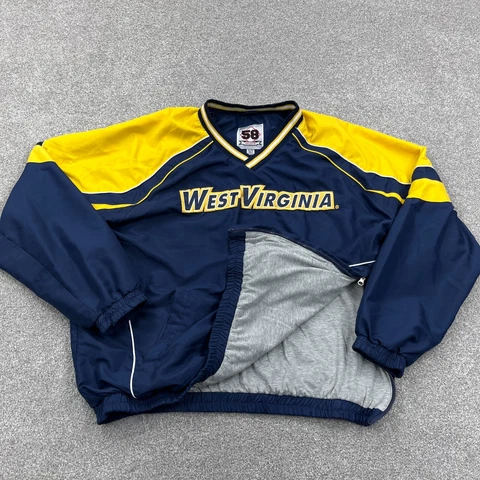 West Virginia Mountaineers Jacket Men XL Pullover Windbreaker WVU Lined Adult Cover