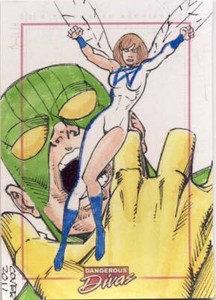 2010 Marvel Dangerous Divas Series 1 Sketch Card Cover Wasp
