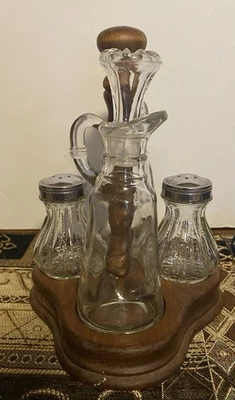 Anchor Hocking, Early American Precut Star Of David , Oil And Vinegar Cruet Set - Image 1 of 3