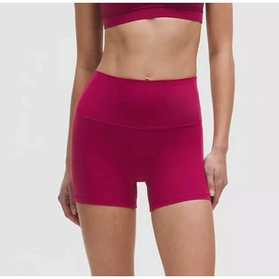 Pantalones Cortos de Bicicleta de Yoga Atléticos Lululemon Align de Tiro Alto Magenta Talla 2 Foto 1 de 4