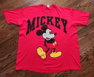 Vintage Mickey Mouse große Grafik rotes Hemd Herren 5XL/Einheitsgröße Einzelnaht gebraucht, in einwandfreiem Zustand - Bild 1 von 8