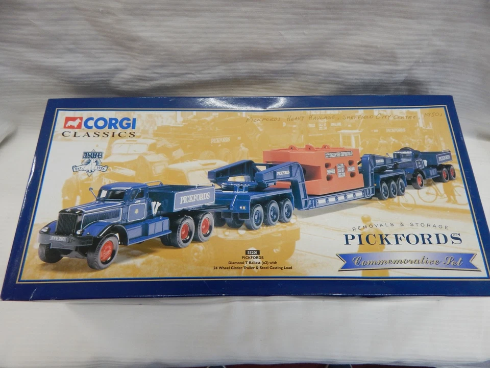 CORGI DIAMOND T BALLAST X 2 & 24 WHEEL GIRDER TRAILER PICKFORDS 55201 BNIB 1:50 - Image 1 of 4