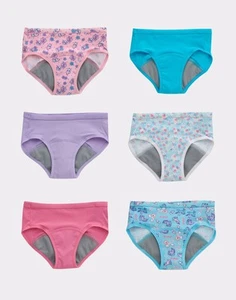 Hanes Toddler Girls Potty Trainer Briefs 6-Pack Super soft Tagless Moisture Wick - Picture 1 of 6