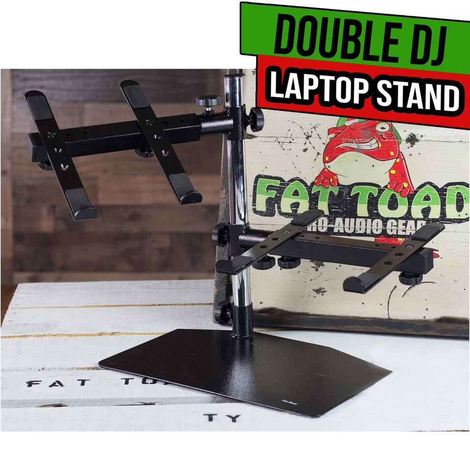 Soporte Doble para Computadora Portátil DJ - Soporte de Montaje Dual Estudio Mezclador Controlador Equipo Foto 1 de 4