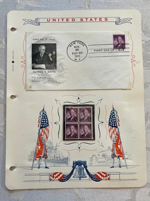1945 Alfred E Smith ArtCraft First Day Cover & 4-block of stamps #937 - Image 1 of 3