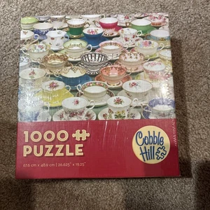 NEW Cobble Hill Collectible Teacups Tea Cups Colorful 1000 Piece Jigsaw Puzzle - Picture 1 of 1
