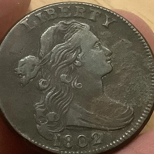 1802 DRAPED BUST LARGE CENT XF DETAIL SOME ENVIRONMENTAL AFFECT BEAUTIFUL RARE - Picture 1 of 6