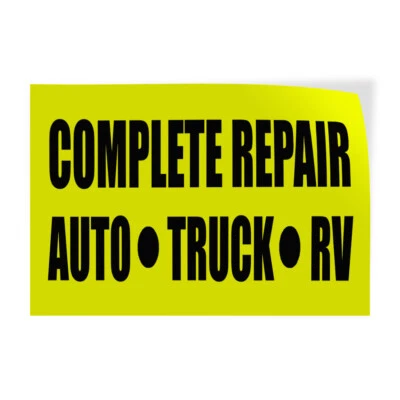 Decal Stickers Complete Repair Auto Truck Rv Business Vinyl Store Sign Label - Image 1 of 4