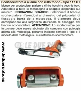 SCORTECCIATORE MOTOSEGA PROFESSIONALE 4 LAME RULLO TONDO 117 CON CAMPANA  - Imagen 1 de 1