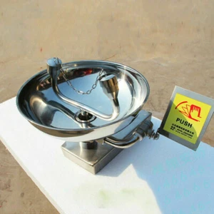 Emergency Eyewash Station 304 Stainless Steel Wall-Mounted Eye Wash Station - Picture 1 of 9