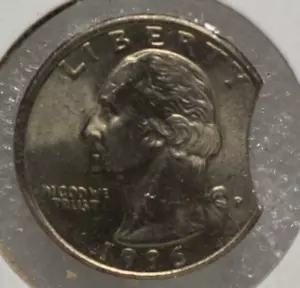 1996 WASHINGTON QUARTER DIE CUT - Picture 1 of 3