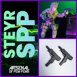 STEYR SPP [Set of x2] 1:12 Scale 3D Printed Action Figure Accessory - Picture 1 of 7