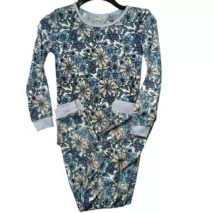 Mädchen blau Blumen Pyjama Größe 12 Hose Langarm Oberteil Jessica Simpson eng anliegend - Bild 1 von 3