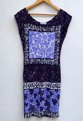 Потрясающий редкая 80-х YVES SAINT LAURENT вариации разноцветный абстрактный платье O/S - Изображение 1 из 4