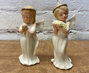 Set 2 Angelo Ceramica Vintage Preghiera e Fiori Interni Casa 12245-04 Pasqua - Foto 1 di 3