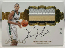 Khris Middleton 2016-17 Panini Flawless 3 color GU Patch Autograph Auto #'d 4/10