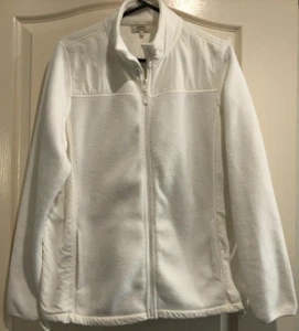 Papaya Size 16 White Cream Polar Fleece Outdoor Jacket GUC Zipper + Pockets - Picture 1 of 12