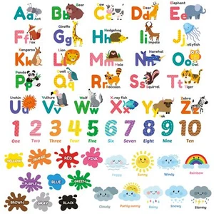 Educational Alphabet Wall Stickers Animal ABC Wall Decor for Kids Toddlers - Picture 1 of 8