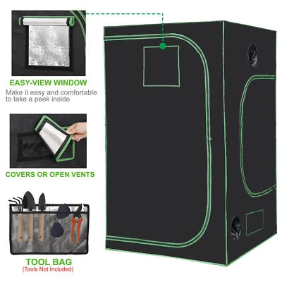 4x4 Grow Tent Hydroponic Grow Tent Kit w/Observation Window Floor Tray 48x48x80" - Image 1 of 4